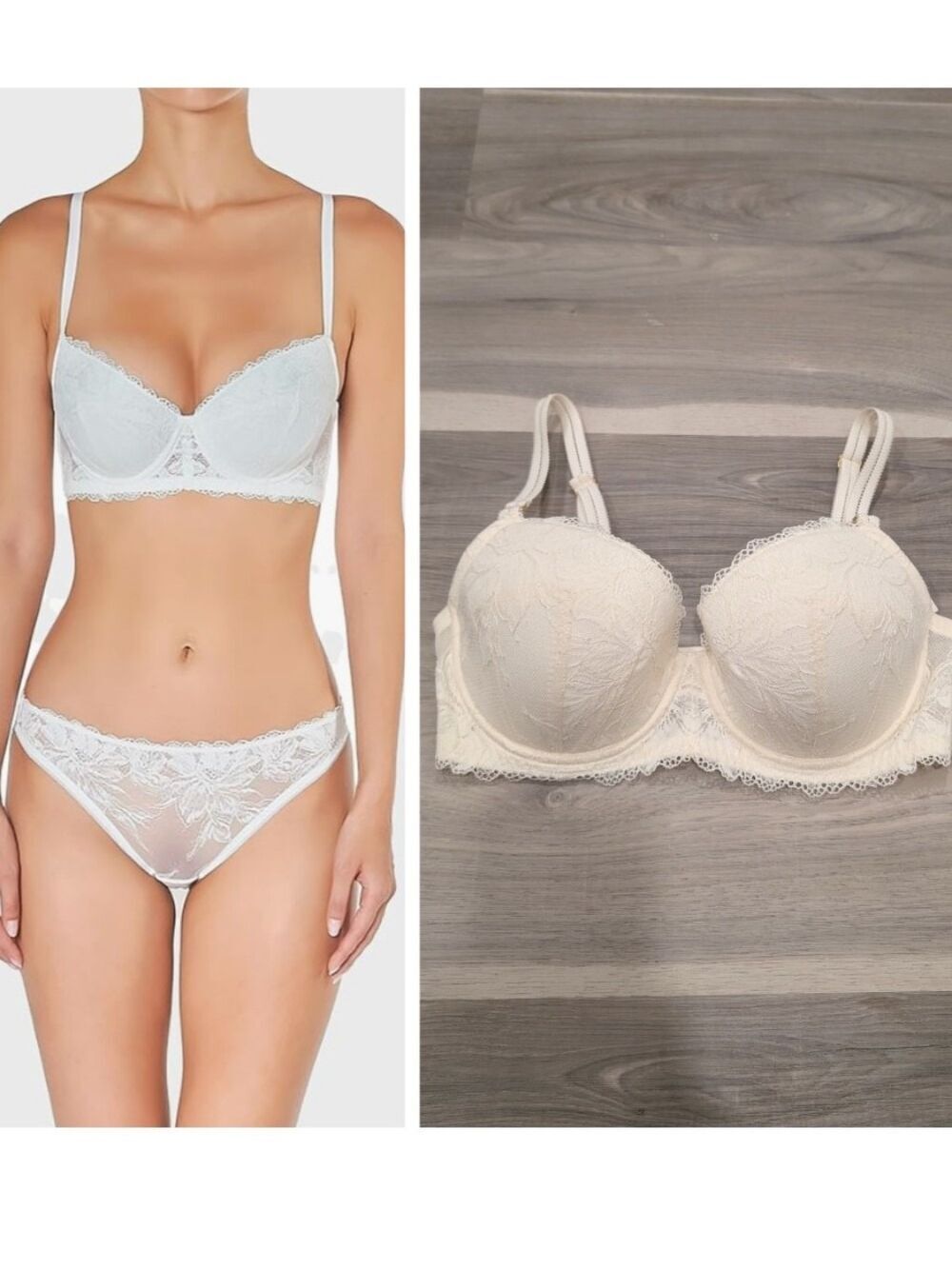 Huit Paris | Heart Of Glass Padded Push-Up Bra In Ivoire